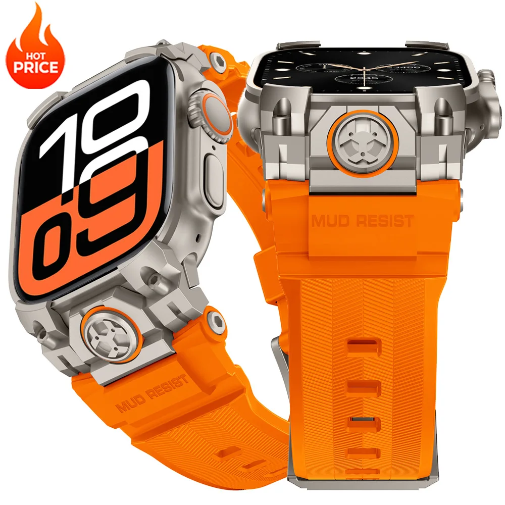 Luxury Silicone Band for Apple Watch Ultra 3 2 1 49MM Sports Strap for Iwatch Series Ultra 49mm Bracelet Replacement Accessories