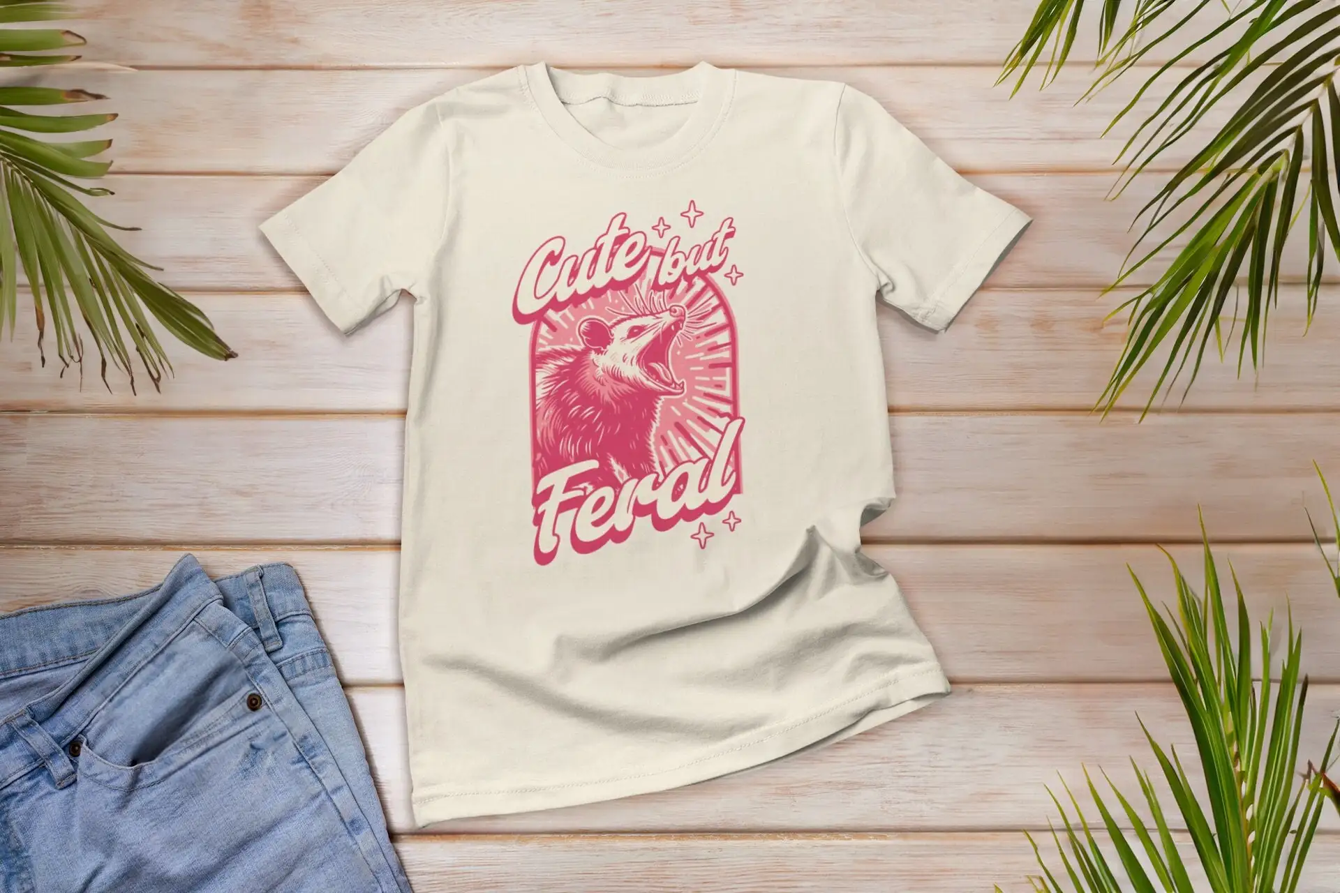 Cute But Feral T Shirt Opossum Possum Meme Lover Weird Funny Sarcastic