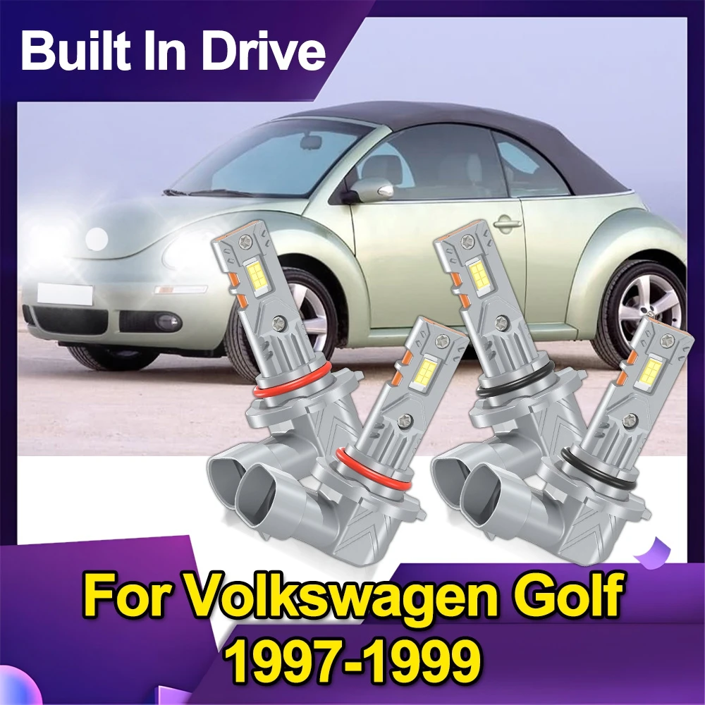 

9005/HB3 9006/HB4 светодиодные лампы для фар комбинированный комплект дальнего и ближнего света 6000K чрезвычайно белый для Volkswagen Golf 1997-1999 гг.