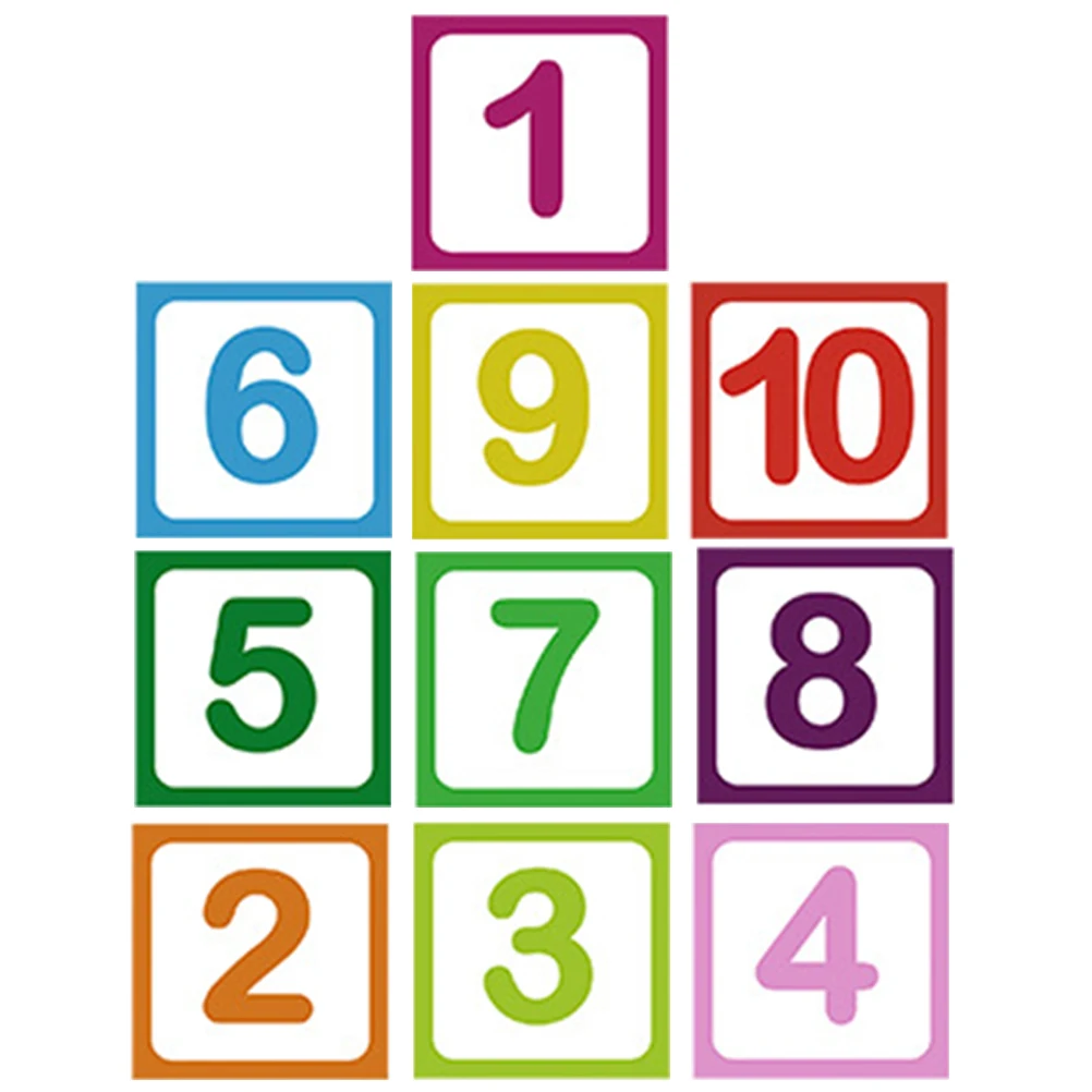 10 Sheets Anti-slip Digital Floor Stickers Cartoon Number for Adults Lattice Game Self Adhesive Large Numbers Path