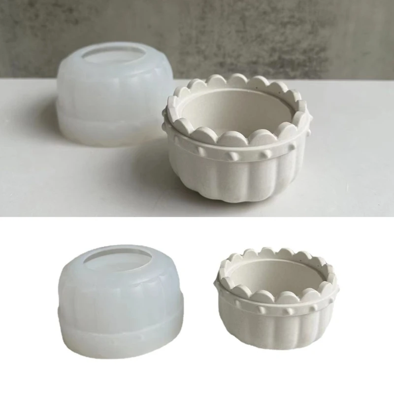 

Candles Holder Resin Mold,Plaster Flower Pot Silicone Molds Round Epoxy Resin Casting Molds for DIY-Jewelry Storage Box