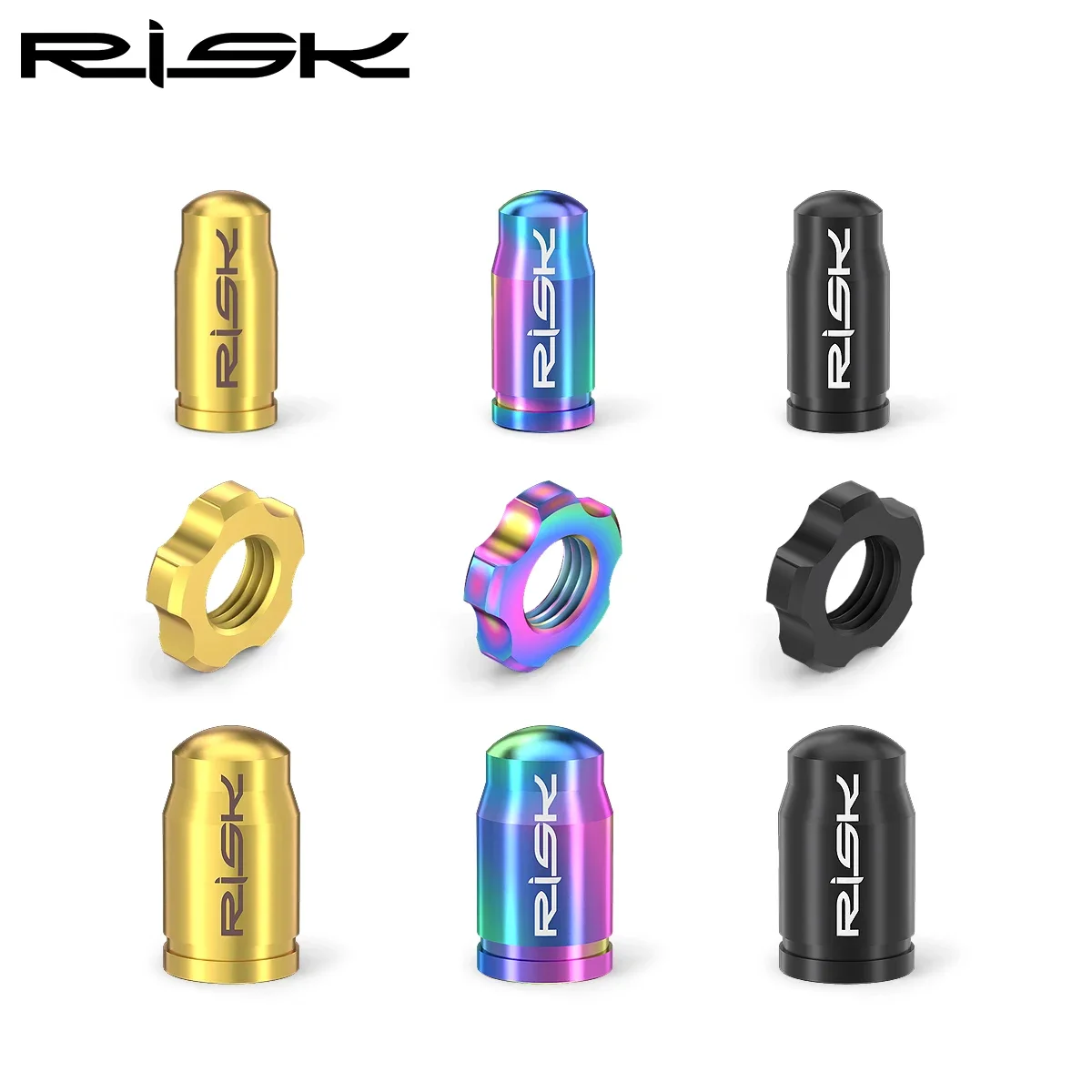 RISK 2PCS Titanium MTB Road Bike Schrader Cap Bicycle Presta Valve Cover Ultralight Bullet French Cycling Tires Wheel Dust Cover