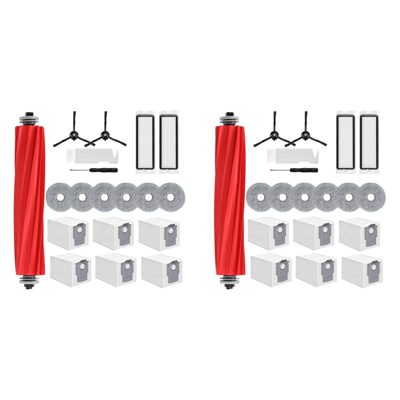 

2 Set Accessories For Roborock Q Revo, Replacement Parts Robot Vacuum Cleaner Accessory Set,Main Brush,Wipes,Dust Bags