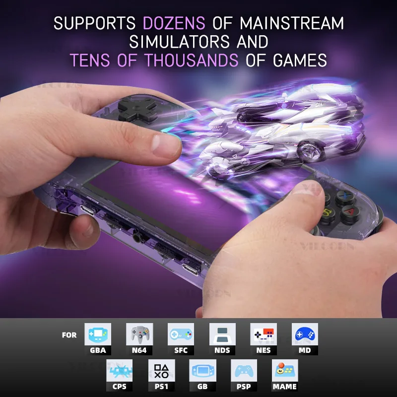 R46S Retro Handheld Game Console Linux System 4.0inch IPS Screen RK3566 Portable Handheld Video Player For PS1 N64 PSP 3D Games