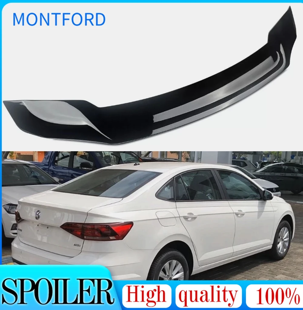 Alerón trasero para maletero de pico de pato, compatible con alerón trasero de Color Volkswagen Virtus Sedan 2017 ~ 2022