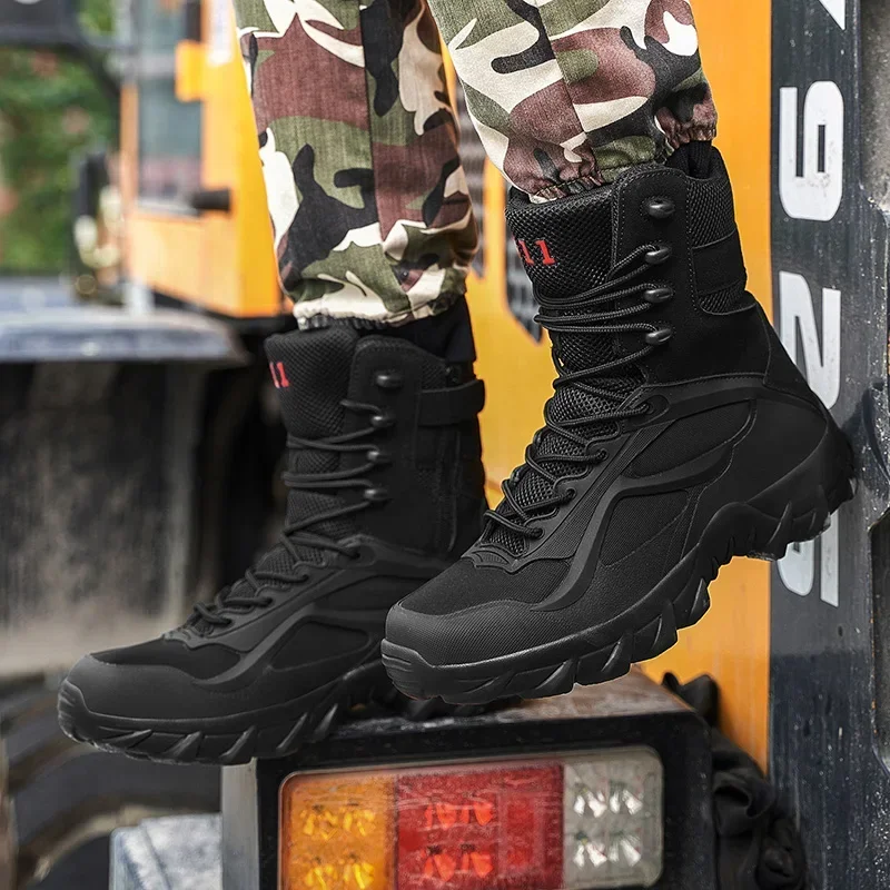 Men Tactical Boots Autumn Special Forces Military Field Man Boot Lightweight Outdoor Non-Slip Waterproof Shoes Zapatillas Hombre