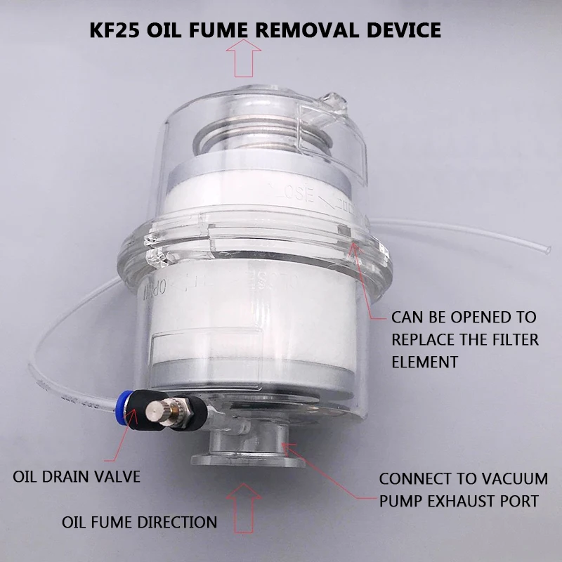 

2XZ 2X Series Vacuum Pump Oil Mist Removal Device Oil Mist Separation Exhaust Filter KF25 KF40 Interface