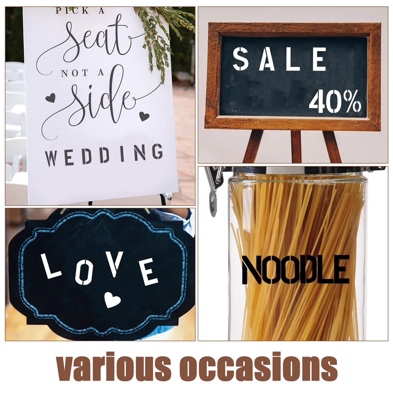 مجموعة واحدة من استنسل طلاء الرش القابل لإعادة الاستخدام مجموعة قالب الحروف الأبجدية والأرقام للحرف اليدوية لطلاء الجدران علامات مخصصة كبيرة