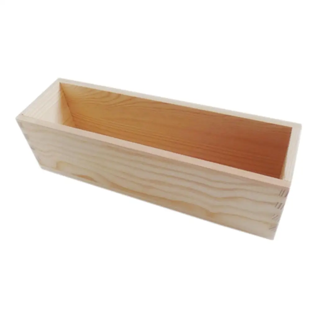 1200g Rectangular Shape Wooden Box Soap Loaf Mold Box Kit, DIY Cake Bread Candle High Quality Wooden Box for More Sanitary