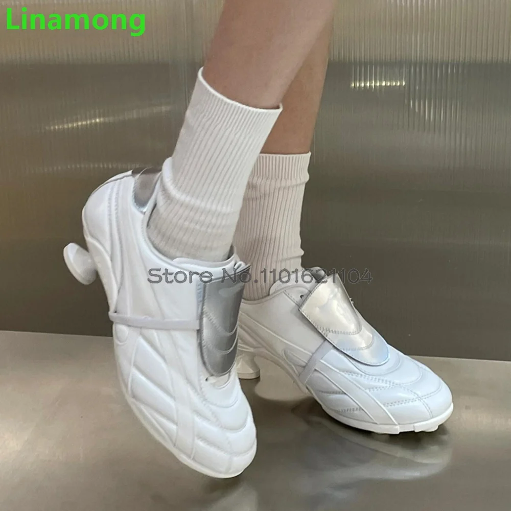 Sports Style Ballet Pumps For Female Female Strange Heel Lace-up Round Toe Shallow 2024 New Design Casual Fashion All-match Shoe