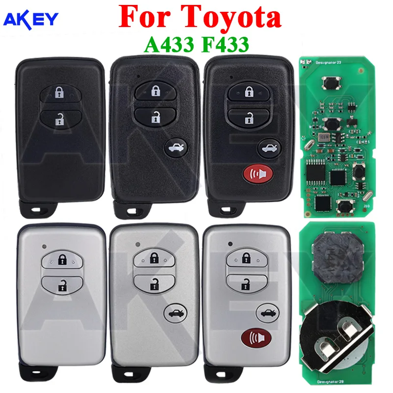 Auto Car Key Fit for Toyota Land Cruiser Prado Camry Crown Aurion LC200 A433 F433 Intelligent Smart Remote Control Car Fob