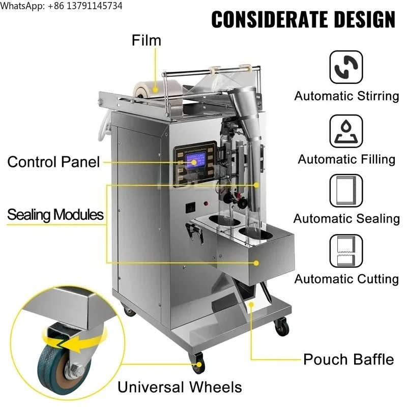 Fully Automatic Multifunctional Liquid Paste Packaging Machine Sauce Water Bag Filling Sealing Equipment