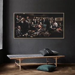 Movie Character The Wall Street Wolf God-father Ganster Party Art Poster Canvas Painting Wall Prints Picture for Room Home Decor