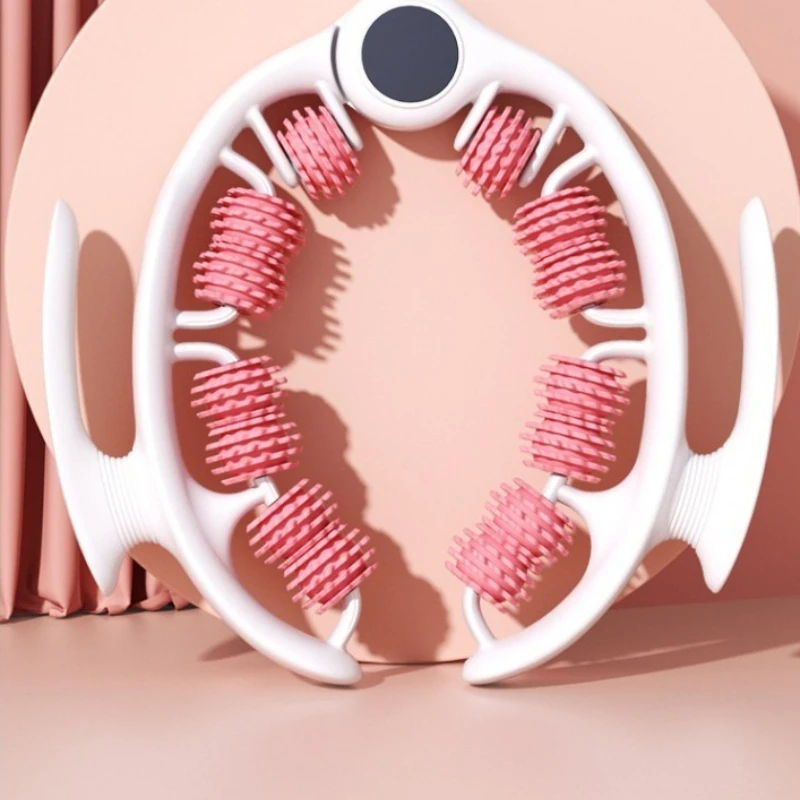 Beinmassagegerät mit Rollen, Ringförmiges Wadenmassagegerät mit 4 Rollen zur Muskelregeneration, Yoga- und Fitness-Massagegerät für Oberschenkel und Wade