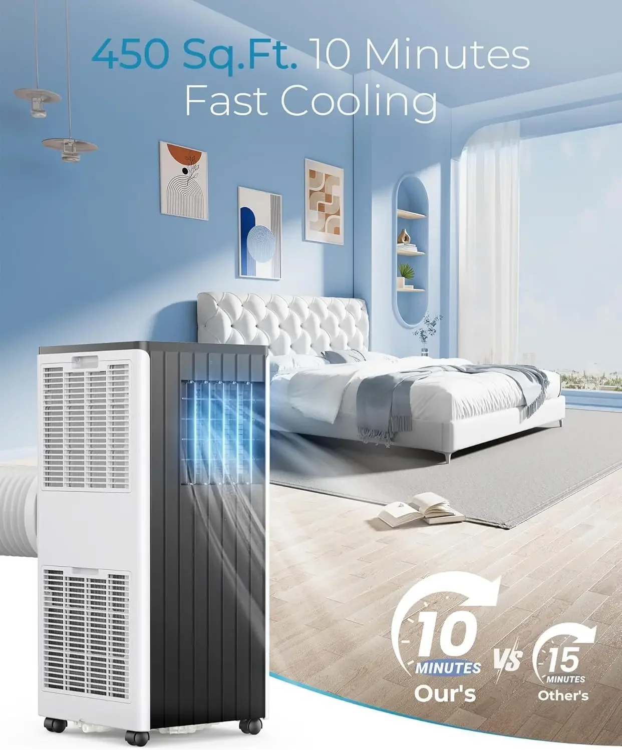 Portable Air Conditioners - Portable AC Unit with Built-in Dehumidifier Fan Mode for Room up to 450 sq.ft. - Room Air Conditione