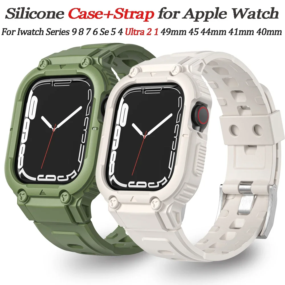 Bandgehäuse für Apple Watch 45nmm 49mm 44mm 41mm 40mm Armband TPU für Iwatch Ultra 7 8 6 5 4 Armband Sportarmband Zubehör