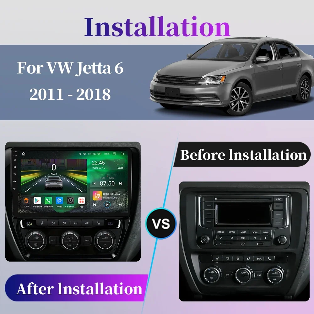 For Volkswagen VW Jetta 6 2011- 2018 Car Radio Android Multimedia Video Player Navigation GPS Carplay Touch Screen Auto Stereo