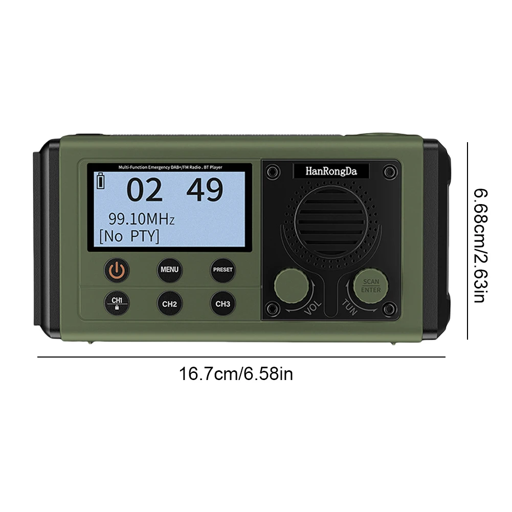 Solar Hand Crank Survival วิทยุ 10000mAh วิทยุฉุกเฉินแบบพกพาพร้อมไฟฉาย SOS Alarm หูฟัง DAB FM วิทยุมัลติฟังก์ชั่น