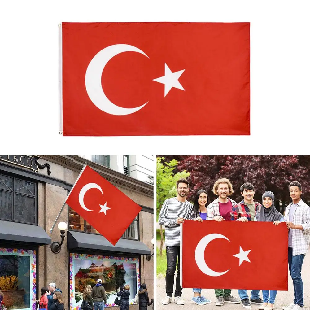 90*150cm bandiera turca 3 * 5ft bandiera in poliestere Spot bandiera della turchia P9u7