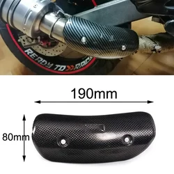 Universal Motorcycle Exhaust Muffler Pipe Leg Protector Heat Shield Cover Carbon Steel Carbon Fiber
