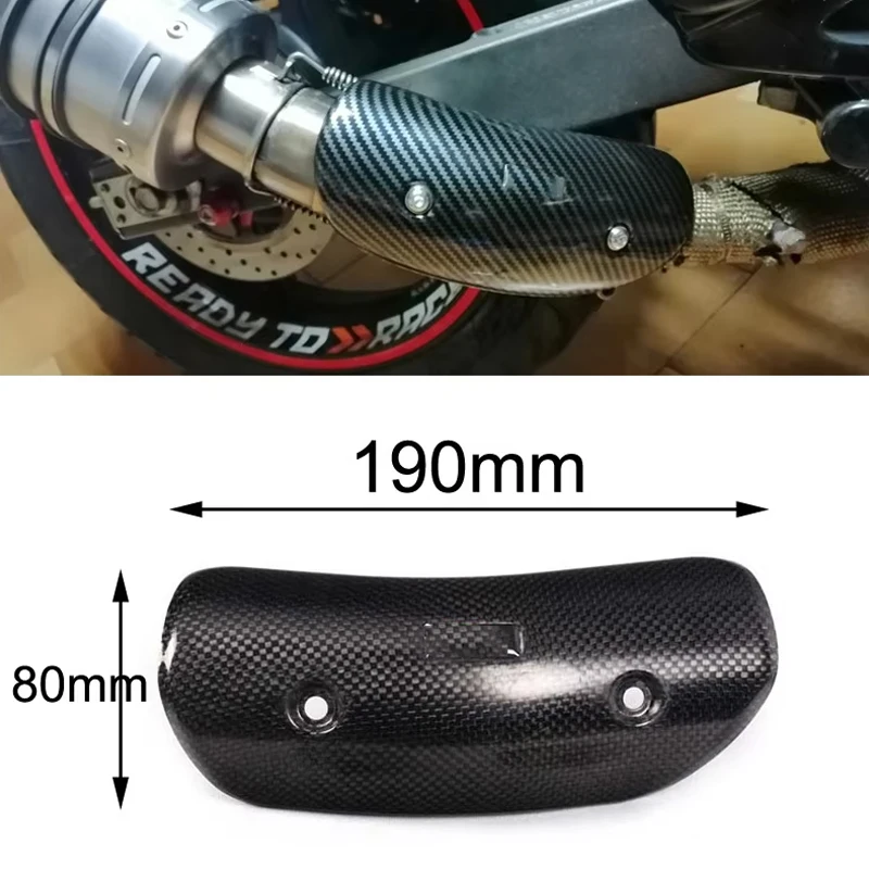 Universal Motorcycle Exhaust Muffler Pipe Leg Protector Heat Shield Cover Carbon Steel Carbon Fiber