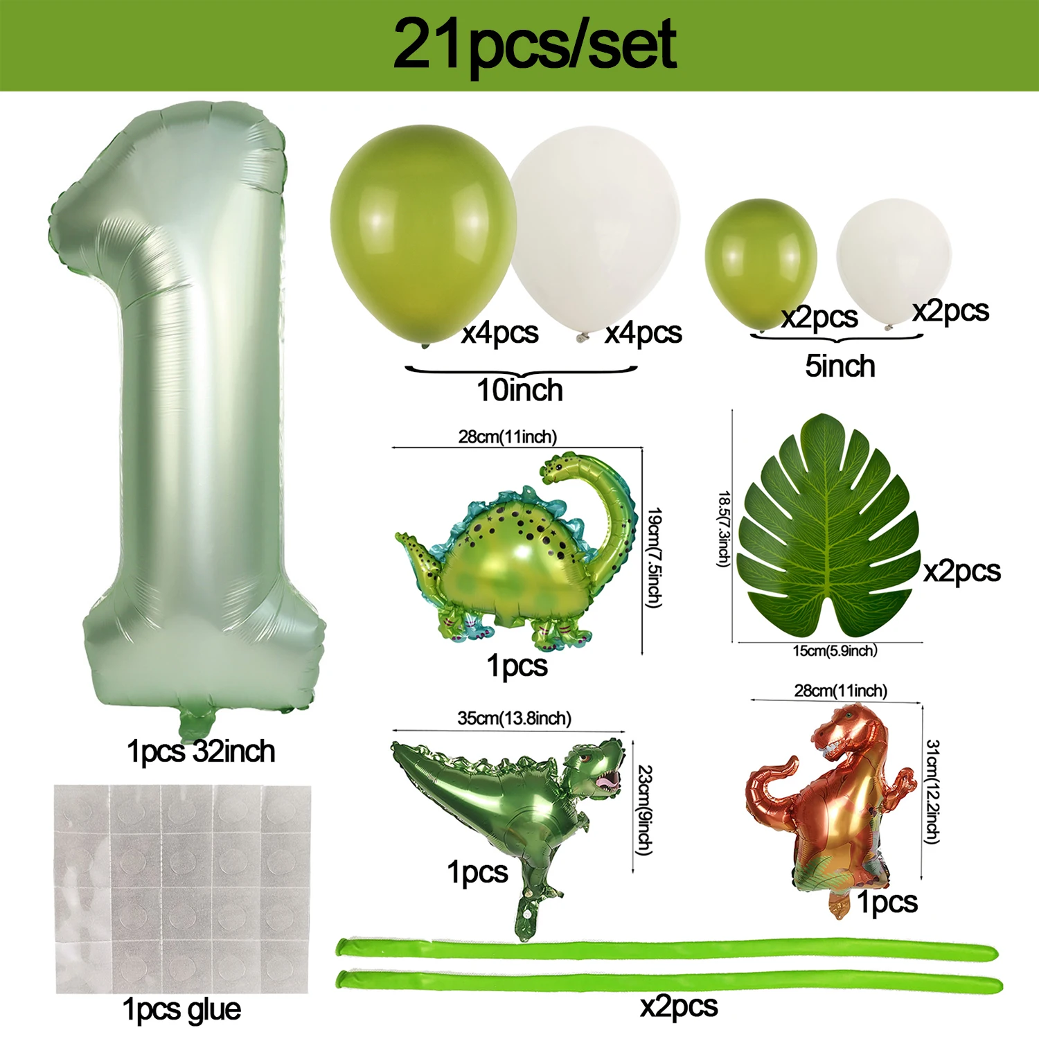 Набор воздушных шаров в виде динозавра, украшение на день рождения, авокадо, цифры зеленого цвета, динозавр, Детские принадлежности для первого дня