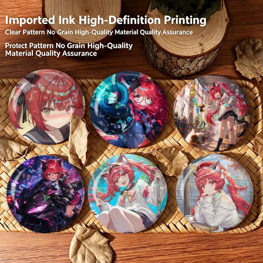 N-NTE Cute N-Nanally  Custom Tinplate Round Button Badges Pins Brooches for Clothes Backpack