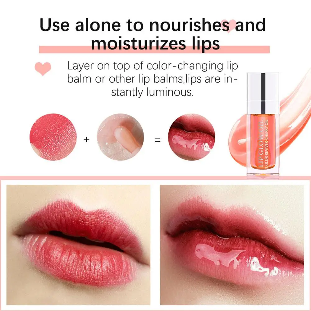 6ml Hydrating Plumping Lip Oil Moisturizing Lip Glaze Matte Liquid Women Glosses Care Lip Cosmetics Long-Lasting Lip Smooth I1V1