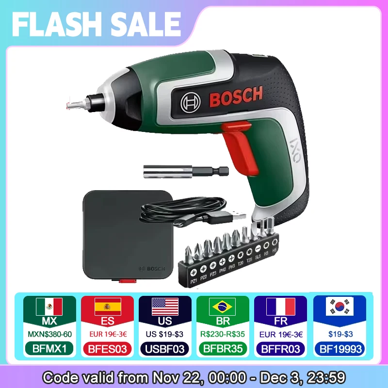 Bosch IXO 7 Cordless Electric Screwdriver USB Rechargeable IXO 7th Compact Screwdriver 5.5Nm Max Torque Portable Power Machine