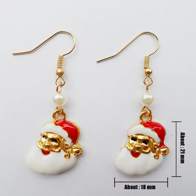 fnaf 2 rupee item Christmas Claus Noel Colgantes Navidad Grandpa Pearl Pendant Hoop Earrings сережки Mother Kids