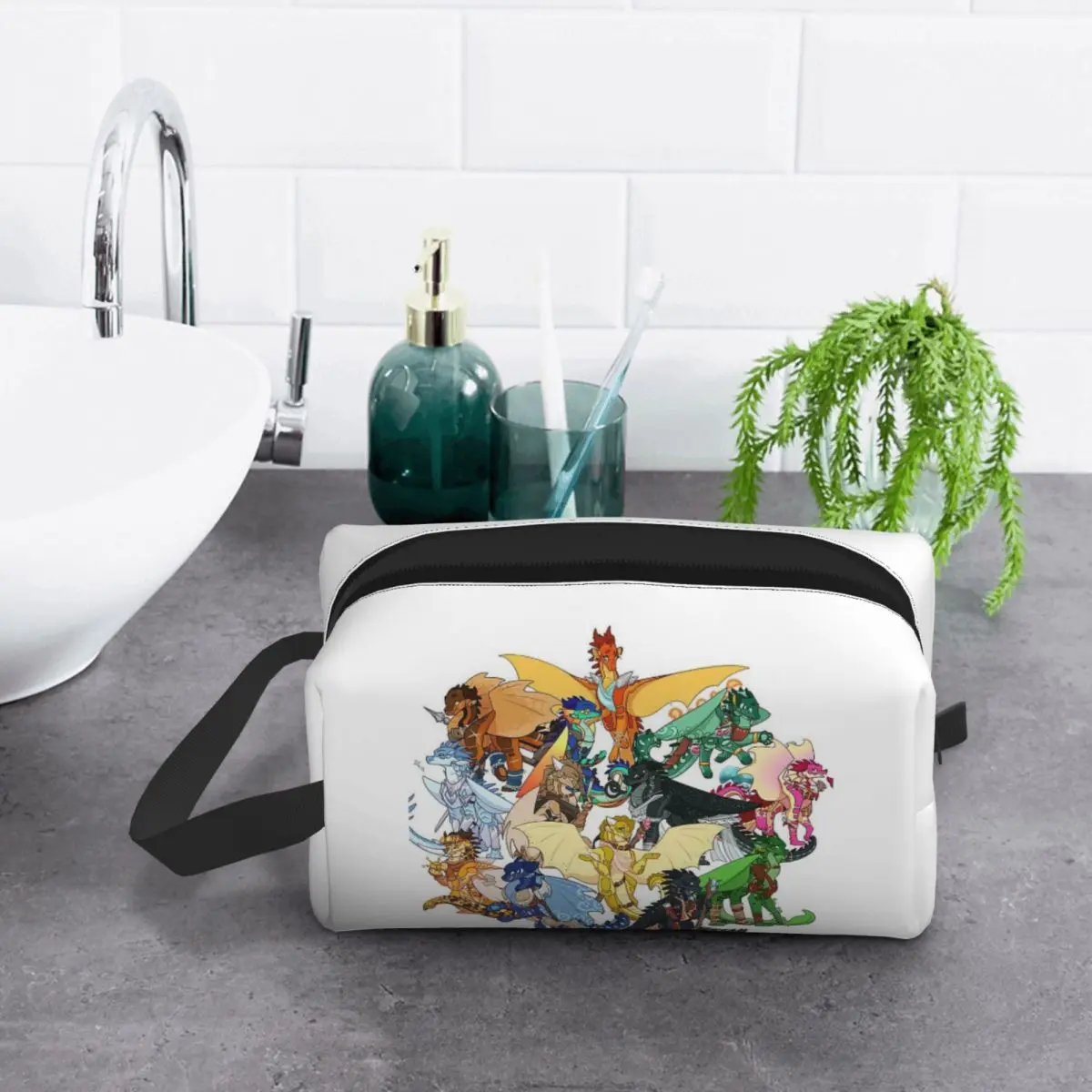 Wing Of Fire All Dragon Makeup Bag Cosmetic Organizer Storage Dopp Kit Toiletry Cosmetic Bag for Women Beauty Travel Pencil Case