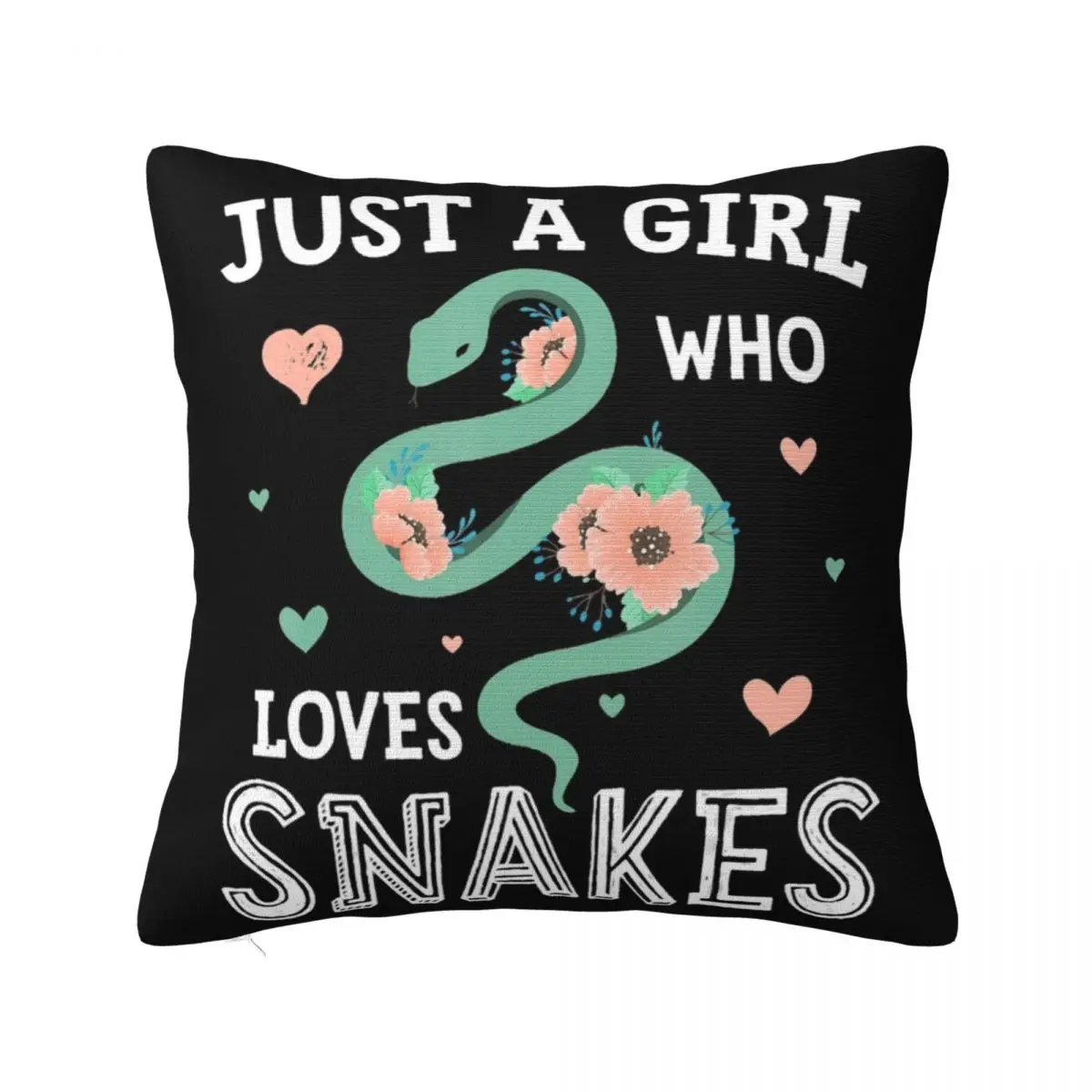 

Just A Girl Who Loves Snakes Women Snake Lover Gift Throw Pillow Anime Rectangular Cushion Cover