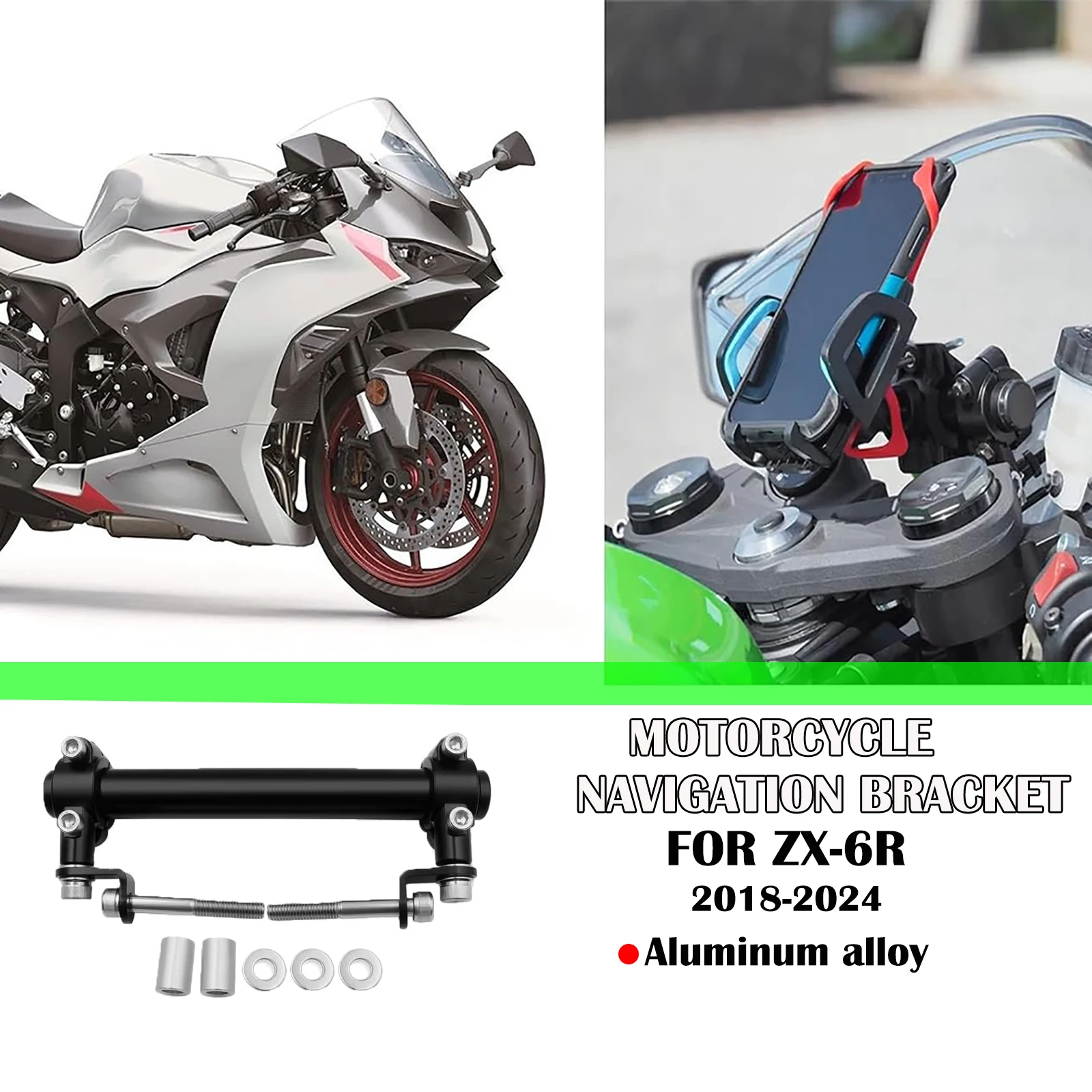 

For ZX-6R zx6r 2018-2025 new accessories motorcycle windshield GPS mobile navigation bracket front pole mobile phone holder