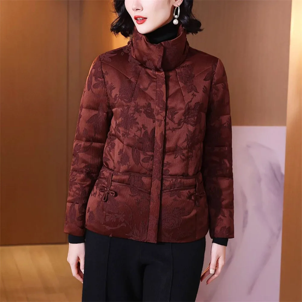 New Autumn Winter Jacket Women Korean Quinquagenarian Fashion Down Cotton Overcoat Female Casual Warm Parkas short Outerwear