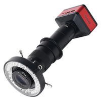 HAYEAR 4K 60fps HDMI USB Full HD Microscope camera with 180X C-Mount Lens and LED Light Ring Microscope Camera Kit