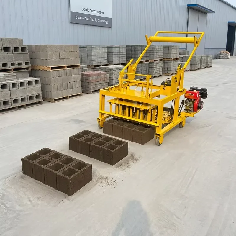 Engine Mobile Block Making Machine QMY4-45 Laying Concrete Hollow Brick Machine for Sale