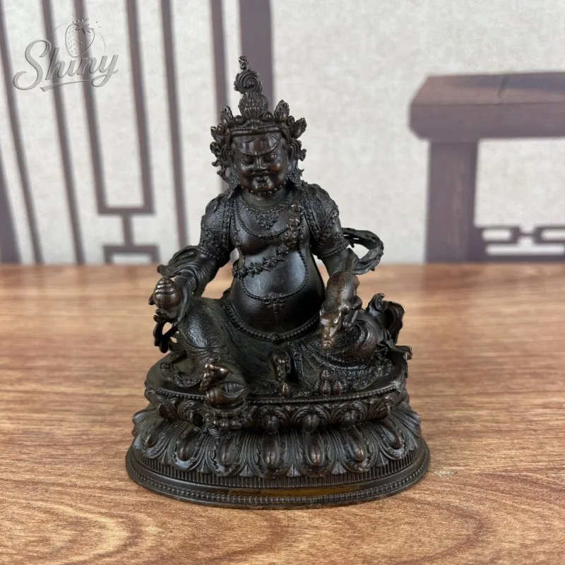 

Antique Bronze Nepalese Tibetan Yellow God of Wealth Home Decoration Brings Wealth