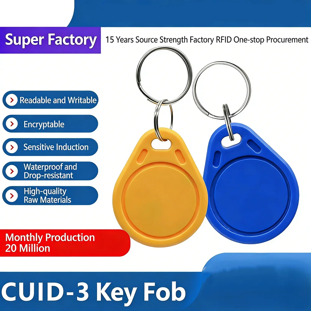 

215 Chip 100pcs CUID-3 Keychain M1 Card Access Control Card High-Frequency Induction IC Card NFC Keychain Card for All NFC Phone