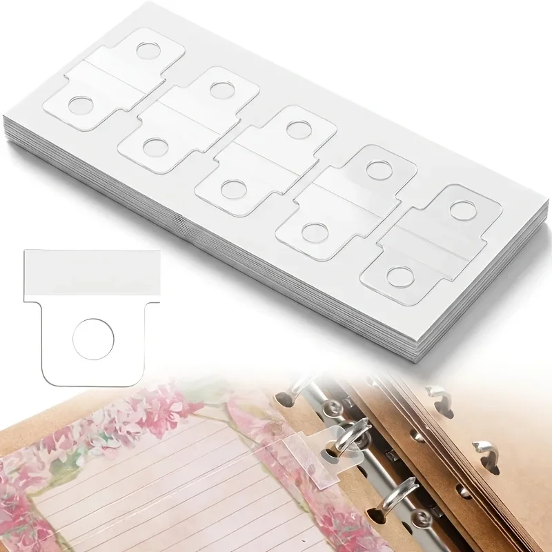 100pcs Self-Adhesive Perforated Reinforcement Stickers,Suitable for Notebooks,Loose-Leaf Binder Supplementary Inner Pages