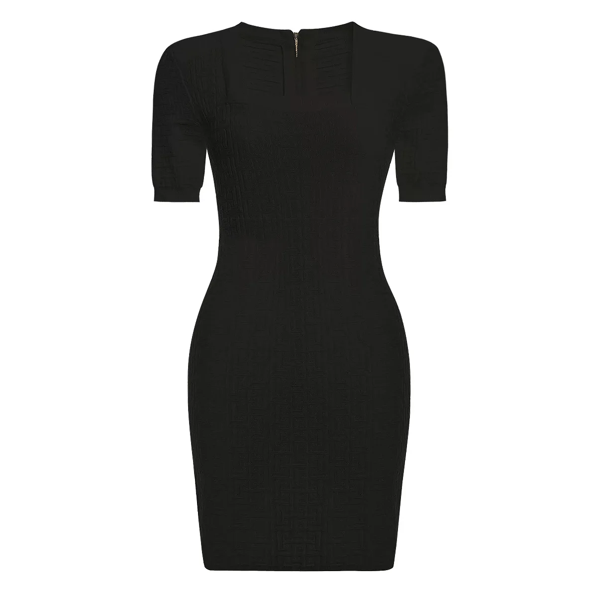 

customized Quality in stock classic high-end slim fit short skirt short sleeved square neck knitted dress