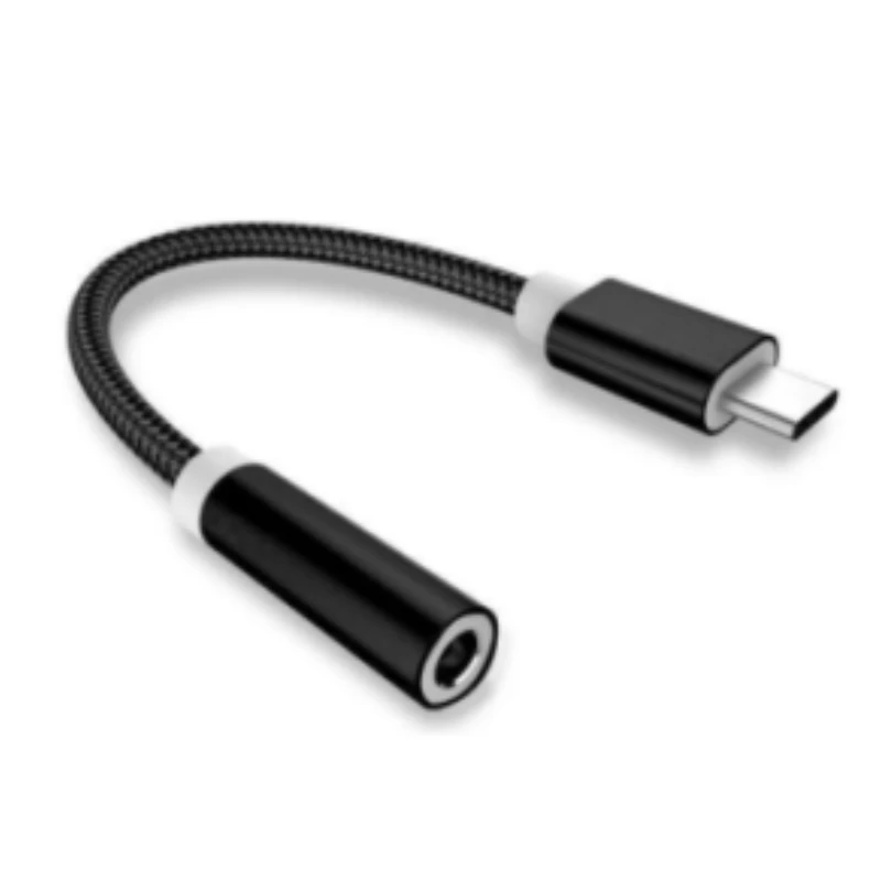 DT-T0029 USB نوع C ذكر إلى 3.5 ملم AUX الصوت أنثى مهايئ الرافعة كابل 0.1 متر #1