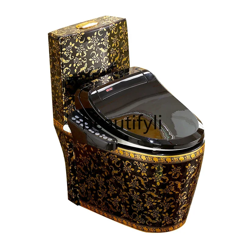 

European smart gold toilet retro black toilet fully automatic drying instant toilet