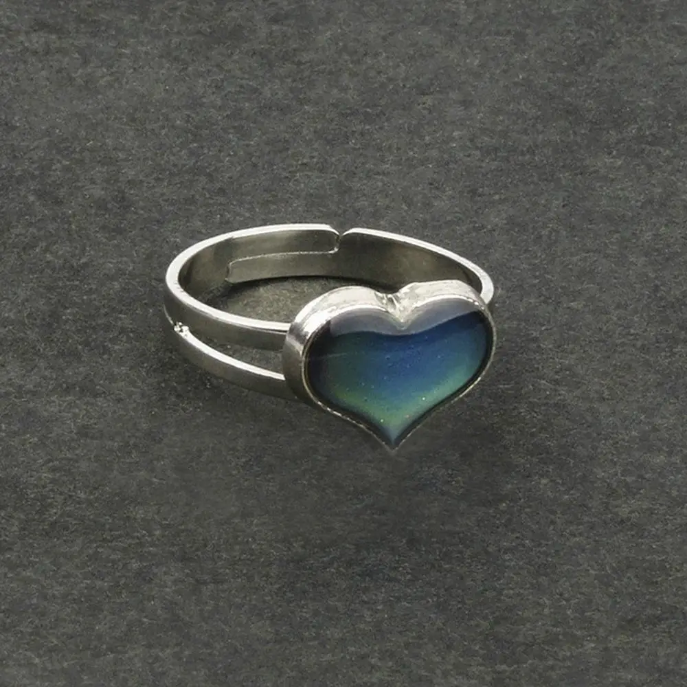 Steel Stainless Adult Sensing Amazing Magic Fashion Control Jewelry Temperature Changing Color Heart Shaped Feeling Mood Ring