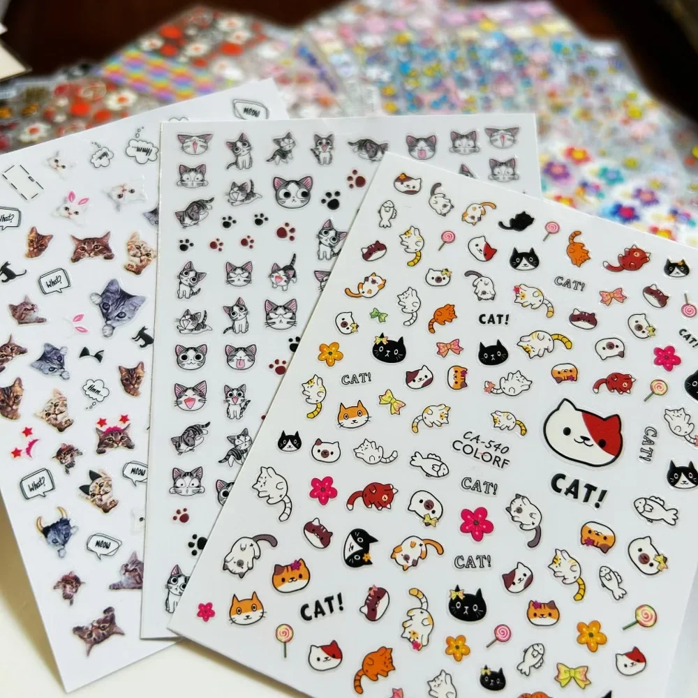 1개 멜로디 만화 애니메이션 네일 스티커 DIY 프레스온 네일 아트 장식 단일 조각