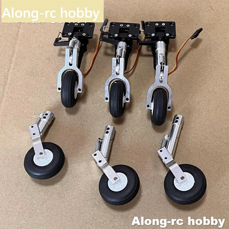 Height 65 75 85mm Mini Spring Kneeling Landing Gear 1.5inch Wheel Damping or Nose Retractable Part RC Model Aircraft EDF Plane