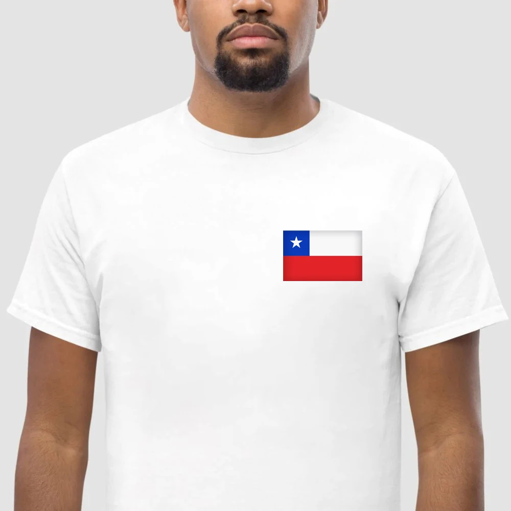 HX Chile Flag T-shirts I Love My Motherland Black White 100% Cotton Tees Adult Teens Summer Short Sleeve Shirts Streetwear