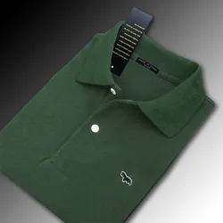 100% Cotton Men's Clothing Polo Shirt Short Sleeve Summer Business Casual Fit Plus Size Lapel T-shirt Golf Tops High Quality