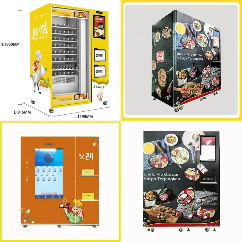 for Food vending machines with refrigerators Commercial fast food vending machines