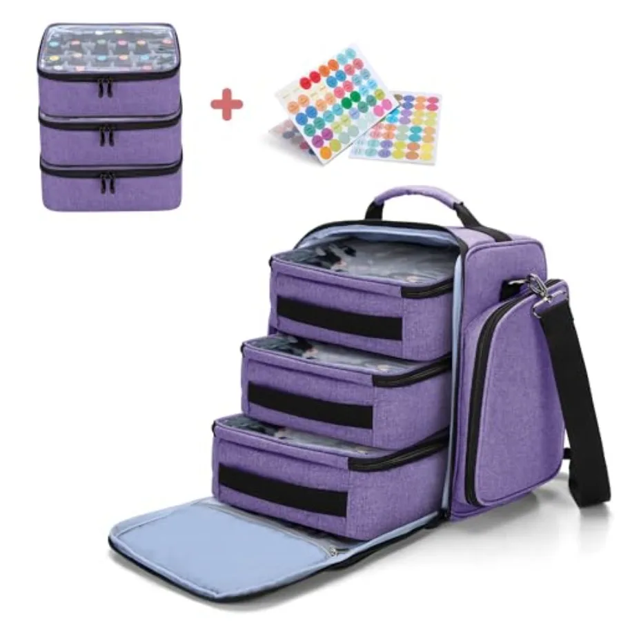 

Кейс для хранения эфирных масел с 2-мя этикетками, вмещает 72 флакона объемом 15-30 мл, фиолетовый