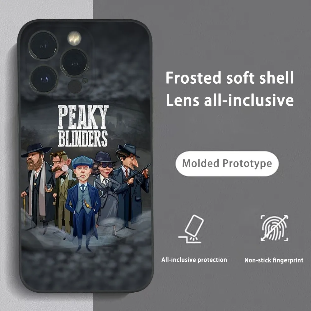 P-Peaky B-Blinders TV Man Phone Case For iPhone 15 14 13 12 11 Pro Xs Max Mini XR X 78 Plus Black Frosted Soft Shell Funda